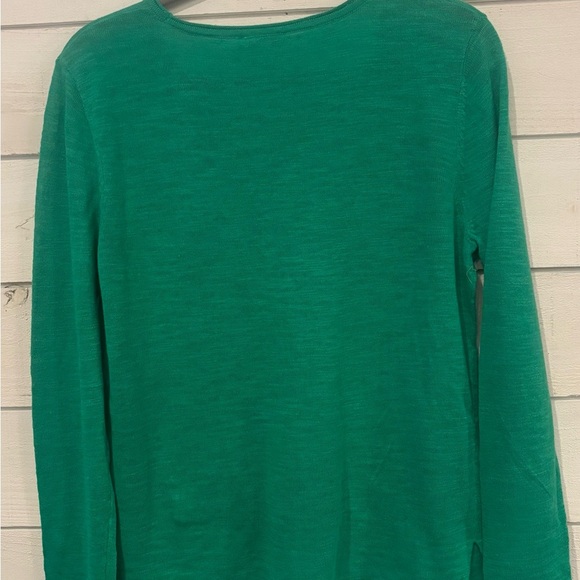 J. Jill NWT Surf Green Long Sleeve Tee. Linen cotton blend. Size small - Picture 7 of 13